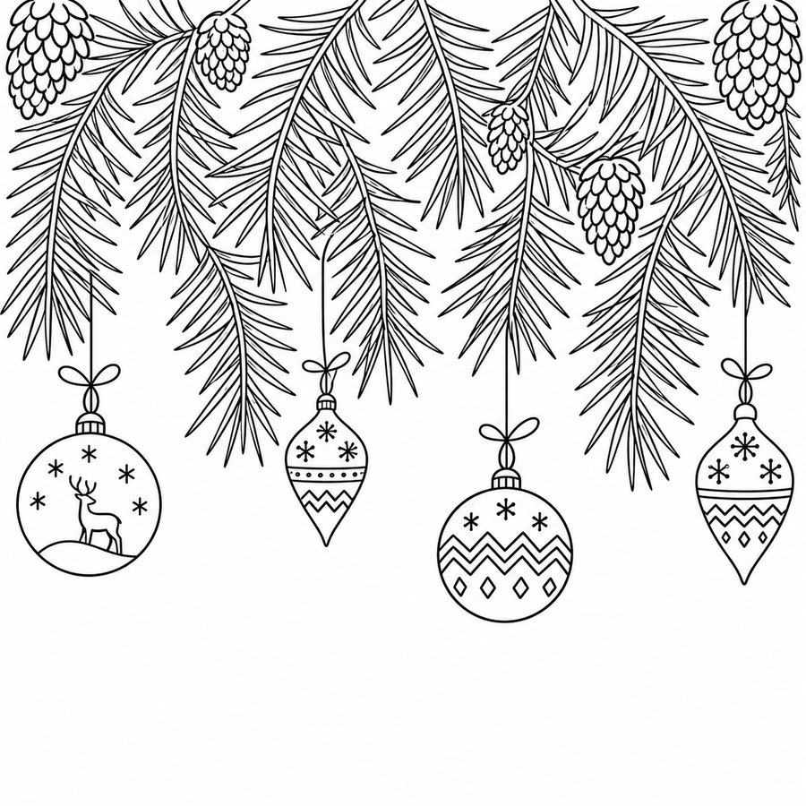 Branches et boules de Noël